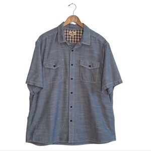 Woolrich Short Sleeve Skirt Mens Chambray Cotton Utility XXL Blue